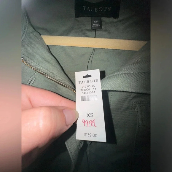 Talbots women’s Green safari jacket size extra small or XS spring lightweight - Picture 5 of 9